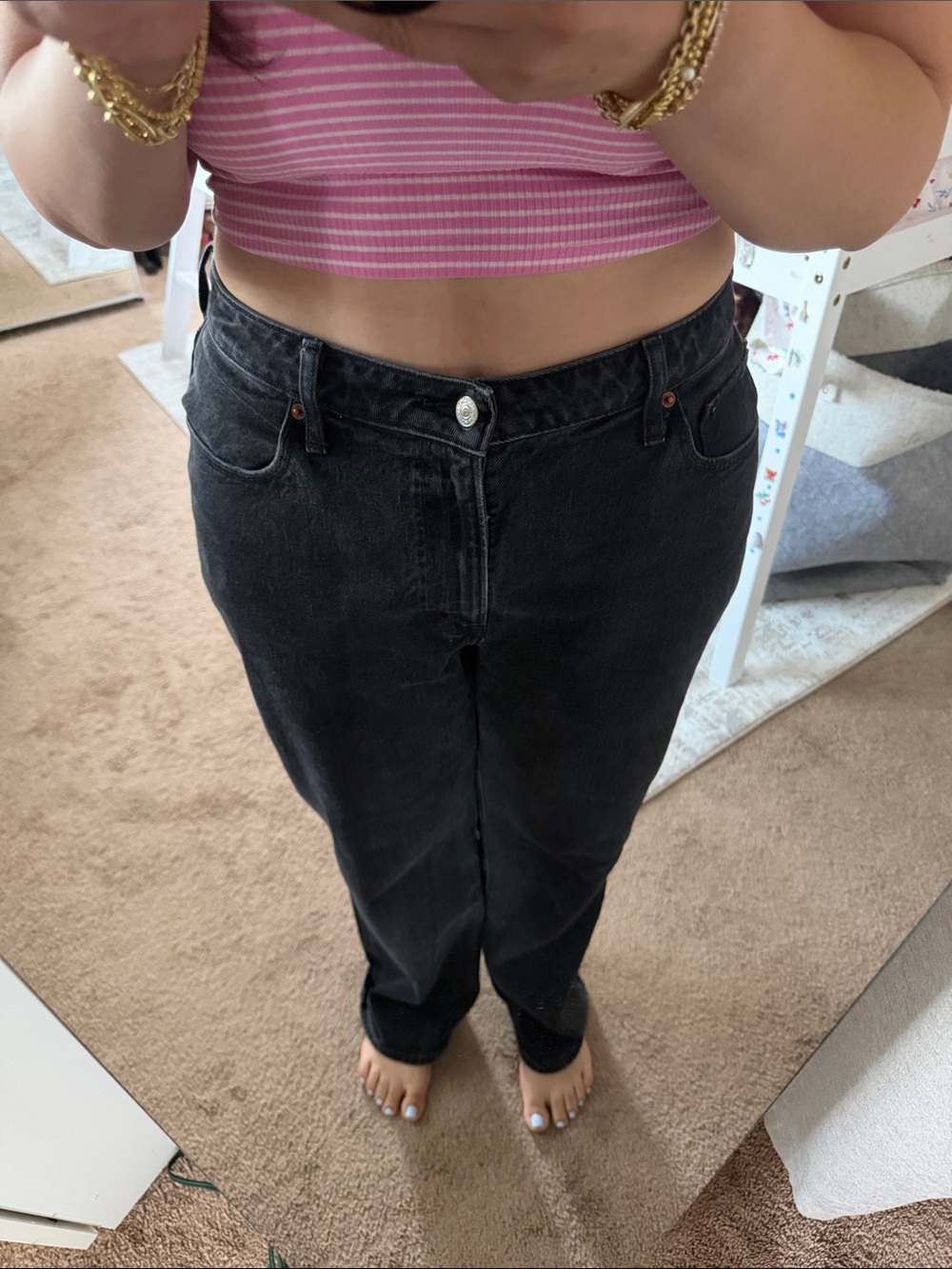 Abercrombie & Fitch Black High-Rise Relaxed Jeans